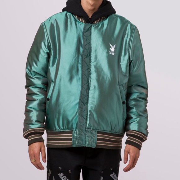 Playboy x HUF “after hours” collection reversible bomber jacket. NWOT - Picture 1 of 13
